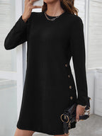 Damen Freizeitkleid mit eleganten Knopfdetails und lässigem Schnitt R&B