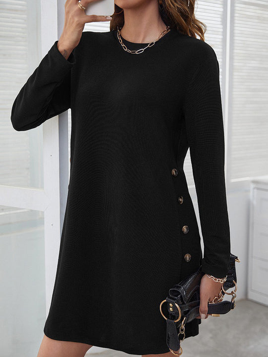 Damen Freizeitkleid mit eleganten Knopfdetails und lässigem Schnitt R&B