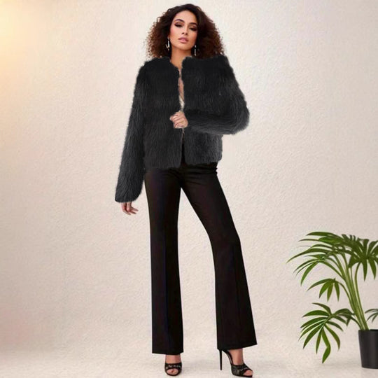 Damen flauschige Shortjacke R&B