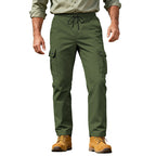 Herren nan robuste Freizeit-Cargohose mit elastischem Bund Tunnelzug und Mehrfachtaschen R&B