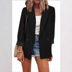 Damen nan legerer Oversize Blazer mit dreiviertelärmeln und kontrastmanschetten R&B