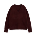 Damen V-Ausschnitt Strickpullover R&B