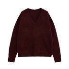 Damen V-Ausschnitt Strickpullover R&B