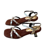 Damen elegante Sandalen mit floralen Akzenten R&B