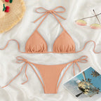 Damen Triangel-Bikini mit verstellbaren Bindändern und femininem Schnitt