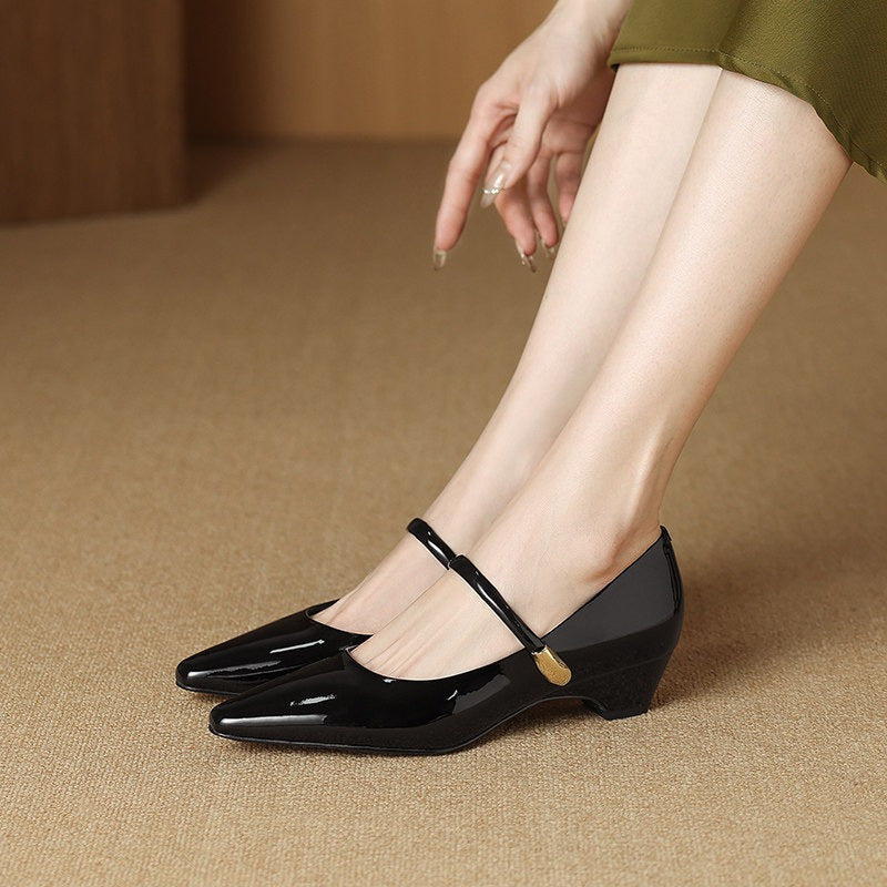 Damen elegante Slingback-Ballerinas mit modischem Riemchen