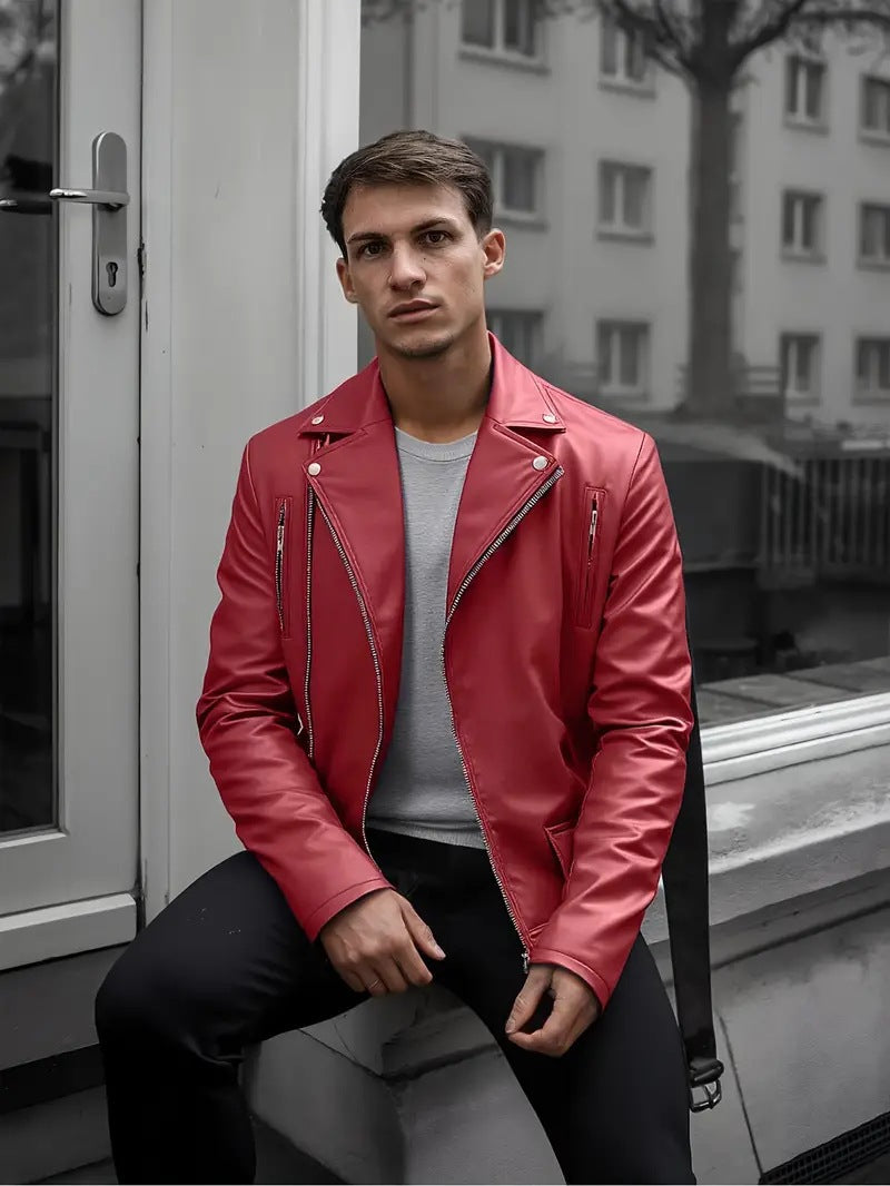 Herren Bikerjacke mit Steppnähten