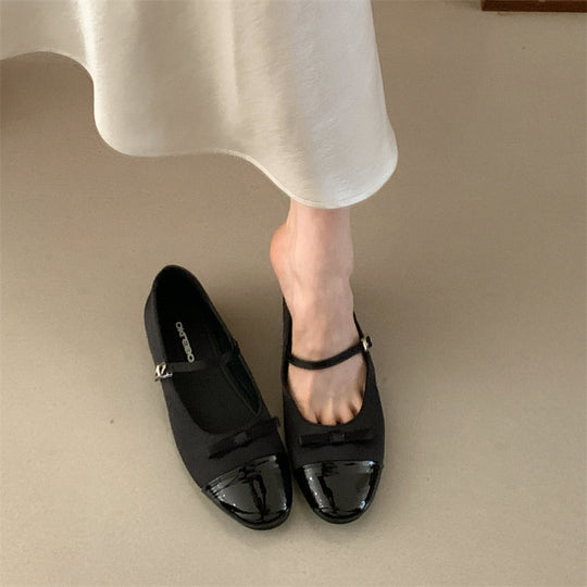 Damen Elegante Ballerinas mit dekorativer Schleifenverzierung und hochwertiger Lederoberfläche R&B
