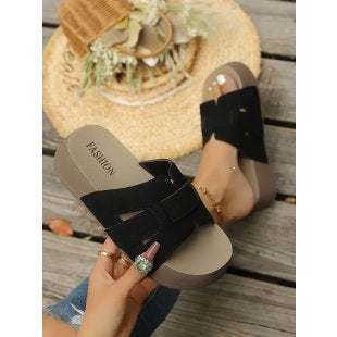 Damen Komfortable Mules mit modischem Riemendesign R&B