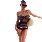 Damen Bandeau-Badeanzug mit raffinierter Raffung und figurformendem Design R&B