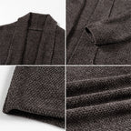 Herren modische Strickjacke mit offenem Kragen und praktischen Taschen R&B