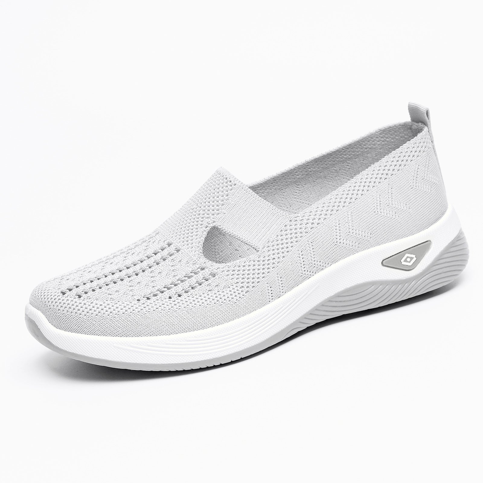 Damen Bequeme Slip-On Freizeitschuhe mit atmungsaktivem Strickoberteil R&B
