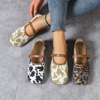 Damen Ballerinas im modischen Fleckendesign mit bequemer Schnallenverstellung R&B