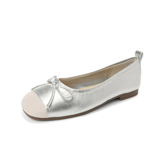 Damen Ballerinas mit elegantem Schleifenakzent aus hochwertigem Leder R&B