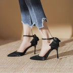 Damen elegante High Heels mit zartem Riemchen und Schleifenakzent R&B