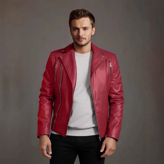 Herren Bikerjacke mit Steppnähten