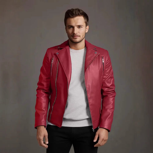 Herren Bikerjacke mit Steppnähten