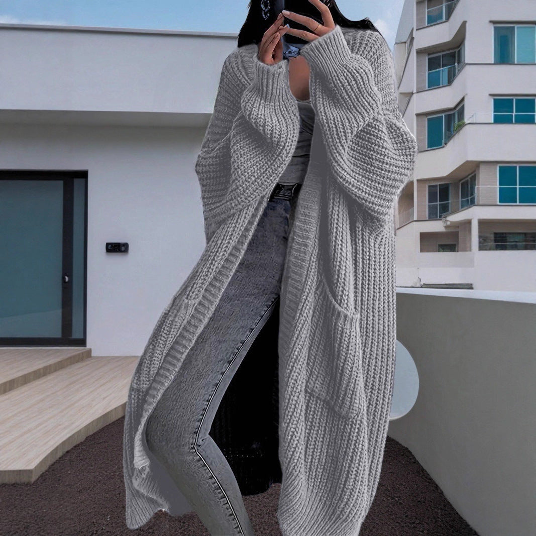 Damen Großer Strickcardigan mit lässiger Passform und großen Taschen R&B