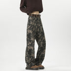 Damen Weitgeschnittene Cargohose mit geschmackvollem Camouflage-Muster