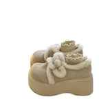 Damen Plattform-Schuhe mit kuscheligem Innenfutter und modischem Schnallen-Design R&B