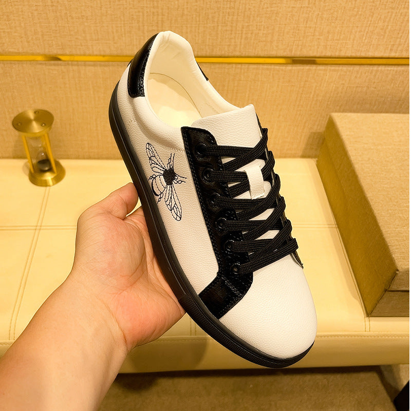 Damen modische Sneakers mit gestickter Bienenmuster und gepolsterter Innensohle R&B