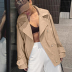 Damen Oversized Trenchcoatjacke mit eleganten Details R&B