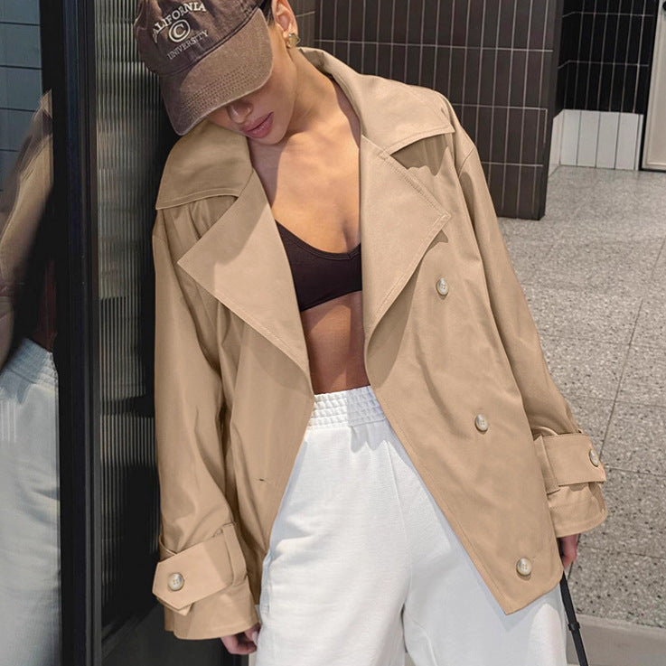 Damen Oversized Trenchcoatjacke mit eleganten Details R&B