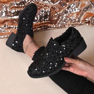 Damen Glitzernde Mokassins mit funkelnden Pailletten R&B