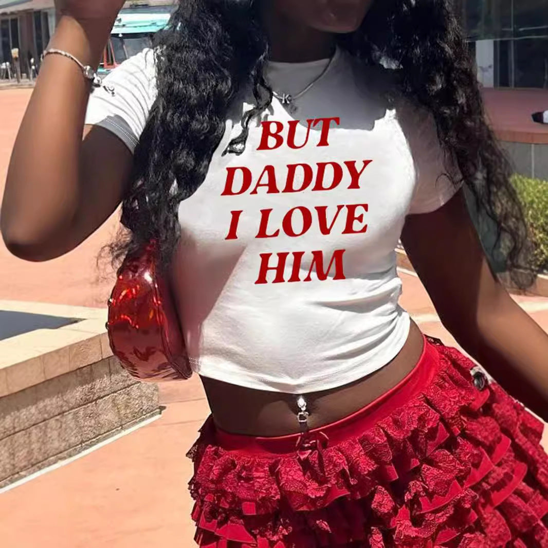 Damen Crop-Top mit auffälligem Schriftzug R&B