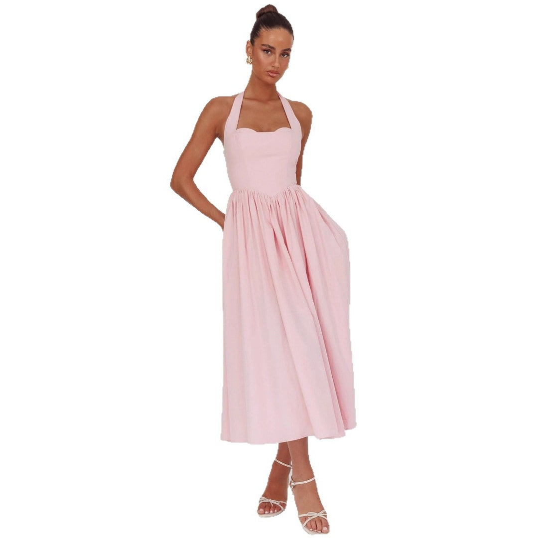 Damen Elegantem Halterneck Maxi-Kleid R&B