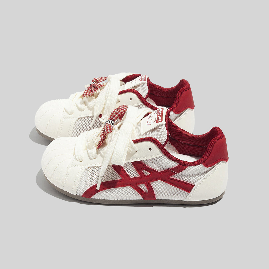 Damen Sportliche Sneakers mit verspieltem Schleifenakzent und atmungsaktivem Mesh-R&B
