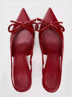 Damen Slingback-Pumps mit elegantem Schleifenakzent und spitz zulaufendem Design R&B