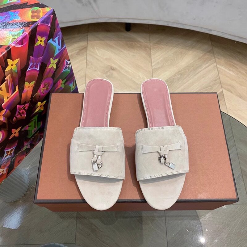 Damen Elegante Slippers aus weichem Wildleder mit dekorativem Riemendesign R&B