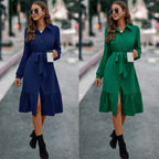 Damen Hemdblusenkleid mit tailliertem Gürtel und schickem Schößchen R&B