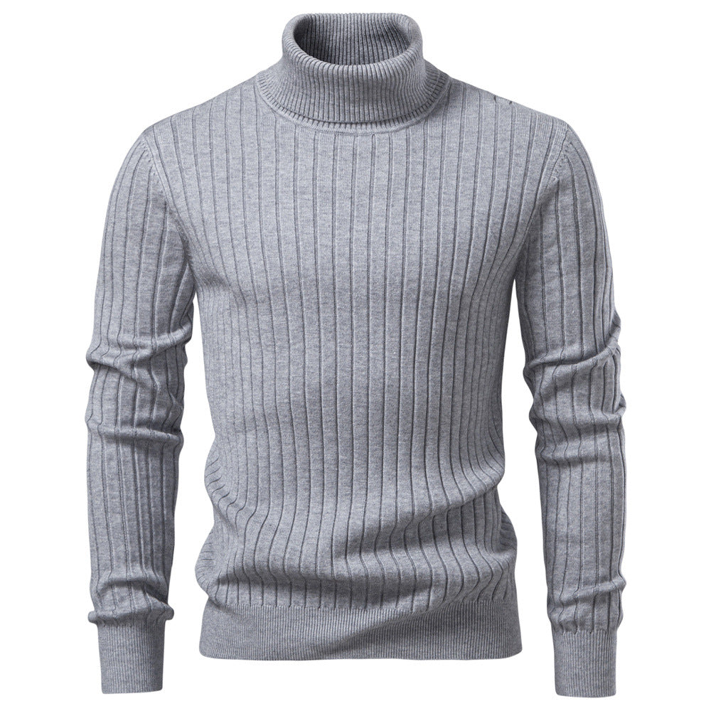 Herren Rollkragenpullover mit feinem Rippstrukturdesign R&B