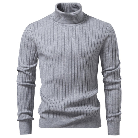 Herren Rollkragenpullover mit feinem Rippstrukturdesign R&B