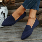 Damen Slipper mit atmungsaktivem Strickdesign R&B