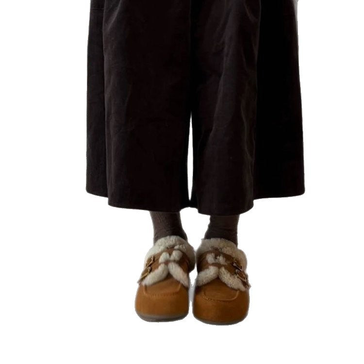 Damen Clogs mit kuscheligem Innenfutter und modischem Schnallenverschluss R&B