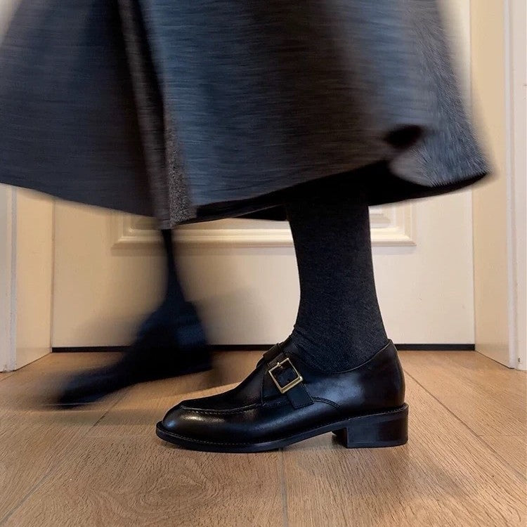 Damen elegante Mokassins mit Schnallenverzierung