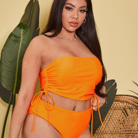 Damen Tankini-Set mit verstellbarem Wickel-Top und hochgeschnittenen Shorts R&B