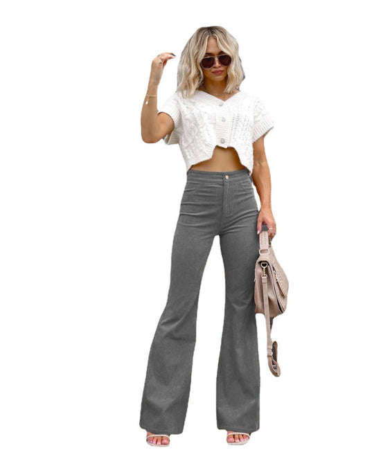 Damen Flared Jeans mit hohem Bund und tailliertem Schnitt R&B