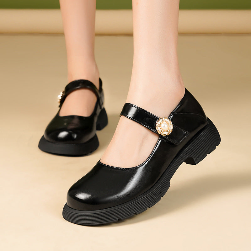 Damen elegante Mary Jane Ballerinas mit Schmuckdetail und rutschfester Sohle R&B