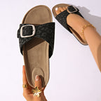 Damen Komfortable Slide-Sandalen mit modischem Schnallen-Detail R&B