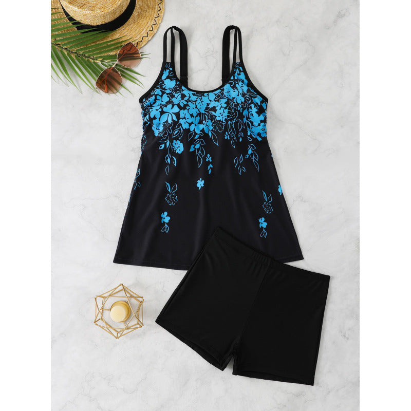 Damen Schwimmanzug mit floralem Oberteil und eleganter Shorts R&B