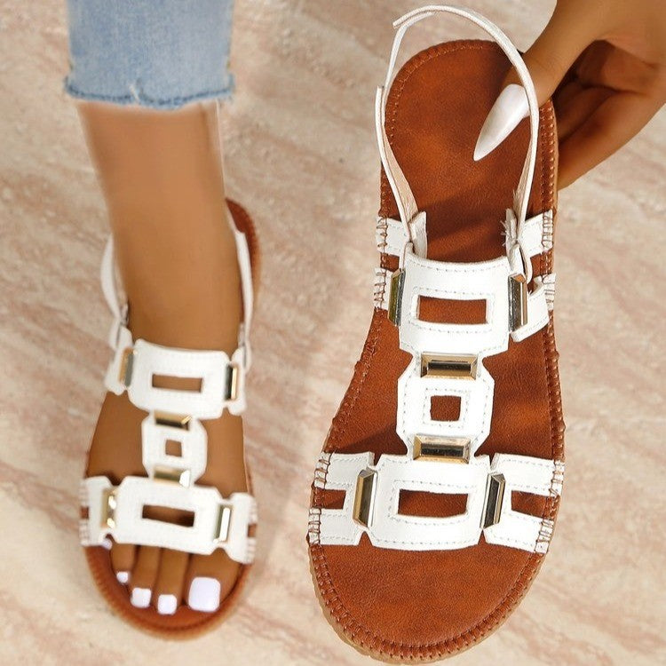 Damen Sandalen mit modischen Schnallenakzenten und anatomischer Fußbettung R&B