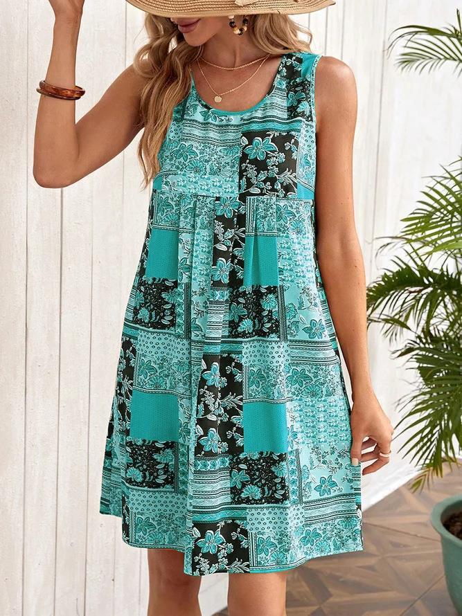 Damen Sommerkleid mit floralem Patchwork-Design R&B