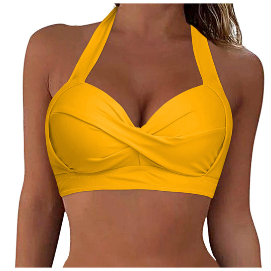Damen Sportliches Bikinioberteil mit tiefem Ausschnitt und Halter-Design R&B