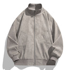 Herren modische Bomberjacke aus weichem Kunstleder mit elastischen Bündchen und praktischen Taschen