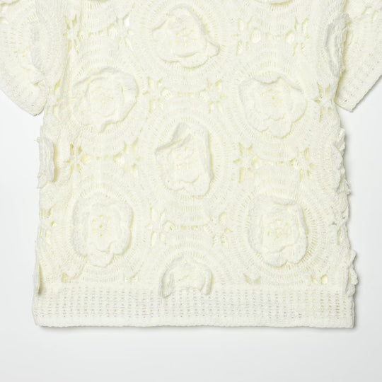 Damen Strickoberteil mit floralem Strukturmuster R&B