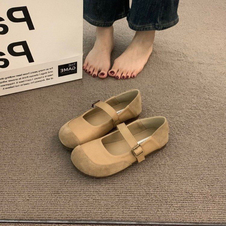 Damen komfortable Ballerinas mit modischem Riemchen und weichem Innenfutter R&B